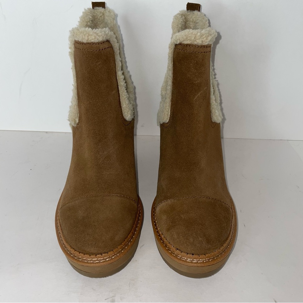 Sam Edelman Women's Reagan Wedge Booties Toffee Suede 7 M - Picture 11 of 11